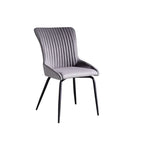 Sleek Upholstered Dining Chairs Set of 2 in Gray/Orange