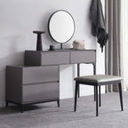 Elegant dressing table with drawers and mirror for makeup and skincare routines