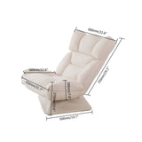 Light Gray Cotton & Linen Lounge Chair Swivel Sofa Chair 360 Degree Adjustable Backrest