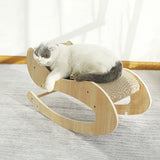 21.3"Lx10.6"Wx11.8"H Rocking Cat Bed Rocking Chair Plywood and Corrugated Board
