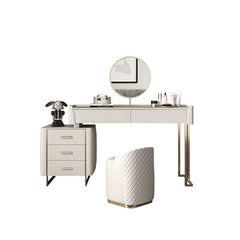 Versatile White Makeup Vanity Set with Extendable Table and Mirror