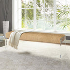 Luxurious Acrylic Base Tufted Bench for Modern Bedroom Decor