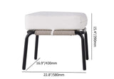 Modern Aluminum & Rope Outdoor Sofa Patio Chair Set with Ottoman in White & Black