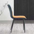 Chic blue dining chair set of 2 with modern upholstered design, durable PU leather material, and stylish addition to any dining room