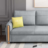 81.1" OffWhite Arm Full Sleeper Sofa Bed with Storage & Side Pockets