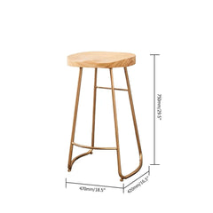 Chic Modern Nature Bar Stool with Gold Leg and Pine Wood Seat for Comfortable Seating Experience