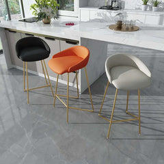 Trendy bar chair designed with comfortable footrest and stylish PU leather upholstery