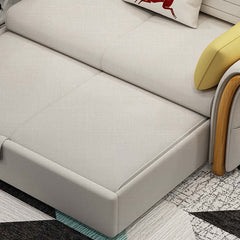 Modern 90.6 inch full sleeper sofa in LeathAire upholstery, with hidden storage