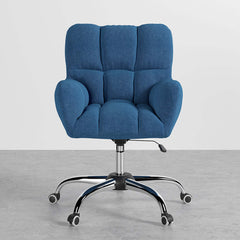 Contemporary office chair featuring cotton and linen fabric, swivel and adjustable height for ergonomic support