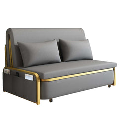 Gray Full Sleeper Sofa with Upholstered Convertible Design for Small Spaces