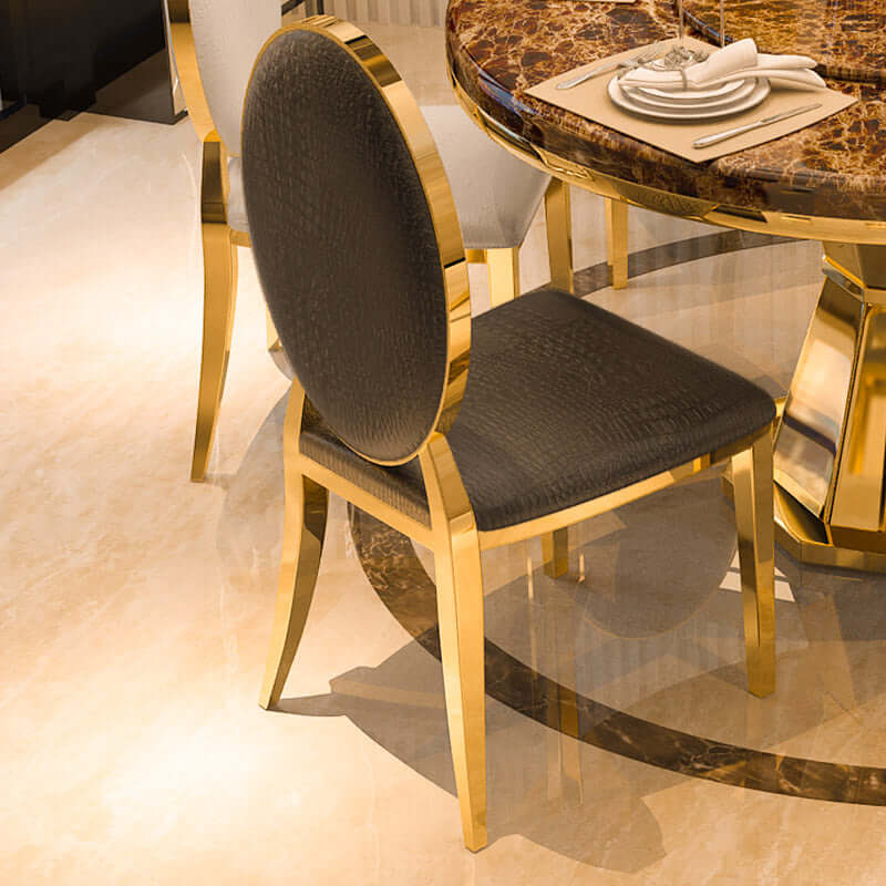 Classic Luxury Upholstered Black PU Leather Dining Chair & Accent Side Chair Set of 2 Secondary image