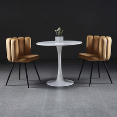 Luxurious Black Velvet Dining Chair with Comfortable Upholstered Seat and Sleek Legs