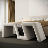 Modern White Velvet Bedroom Storage Bench Upholstered Long Bed End Bench