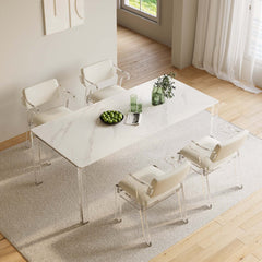 Contemporary acrylic white dining chair with arms to enhance your modern dining room decor