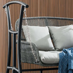 Durable Rattan Woven Hanging Chair with Aluminum Frame - Ideal for Outdoor Lounging