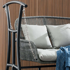 Durable Rattan Woven Hanging Chair with Aluminum Frame - Ideal for Outdoor Lounging