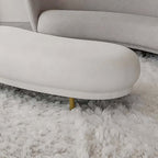 Contemporary white velvet bench for end of bed decor