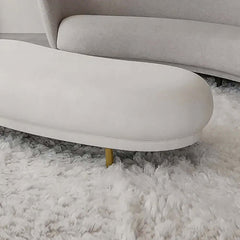 Contemporary white velvet bench for end of bed decor