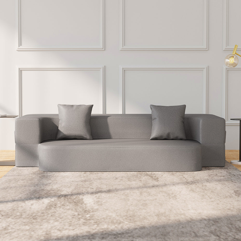 79" Modern Folding Sofa Bed LeathAire Upholstered Full Sleeper
