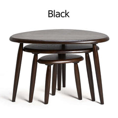 Solid wood accent tables in black finish for contemporary home interiors