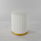 Sleek White PU Leather Backless Vanity Stool for Modern Decor