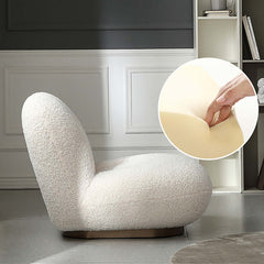 OffWhite Boucle Sherpa Floor Sofa Lounge Chair Soft Cushion Single Sleeper designed for Comfort