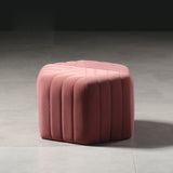 18.5" Wide Velvet Pouf Ottoman Hexagonal Ottoman in Gray