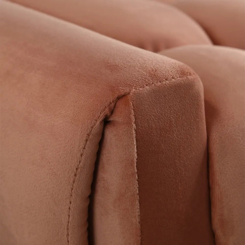 Luxurious Pink Velvet Upholstered Bench for Contemporary Bedroom Decor