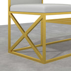 Fashionable white and gold PU leather bench seat for entryway decor