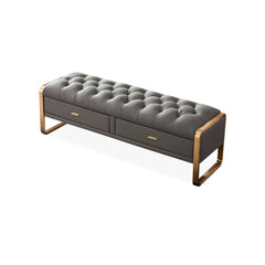 Stylish and functional storage bench in faux leather for home decor