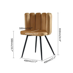 Trendy Upholstered Dining Chair in Black Velvet with Modern Sleek Legs Design