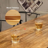 Industrial Long Bar Height Table Set for 6 Wooden 7 Piece Breakfast Table and Bar Stools