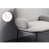 Gray Cotton&Linen Accent Chair Metal Modern Upholstered Arm Chair