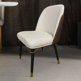 Modern Beige & Black Dining Room Chairs Upholstered Side Chair Set of 2