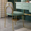 Modern armless dining chair with gold metal legs, elegant side chair for contemporary dining room decor