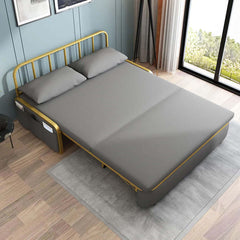 Contemporary Gray Full Sleeper Sofa with Upholstered Convertible Design for Apartments