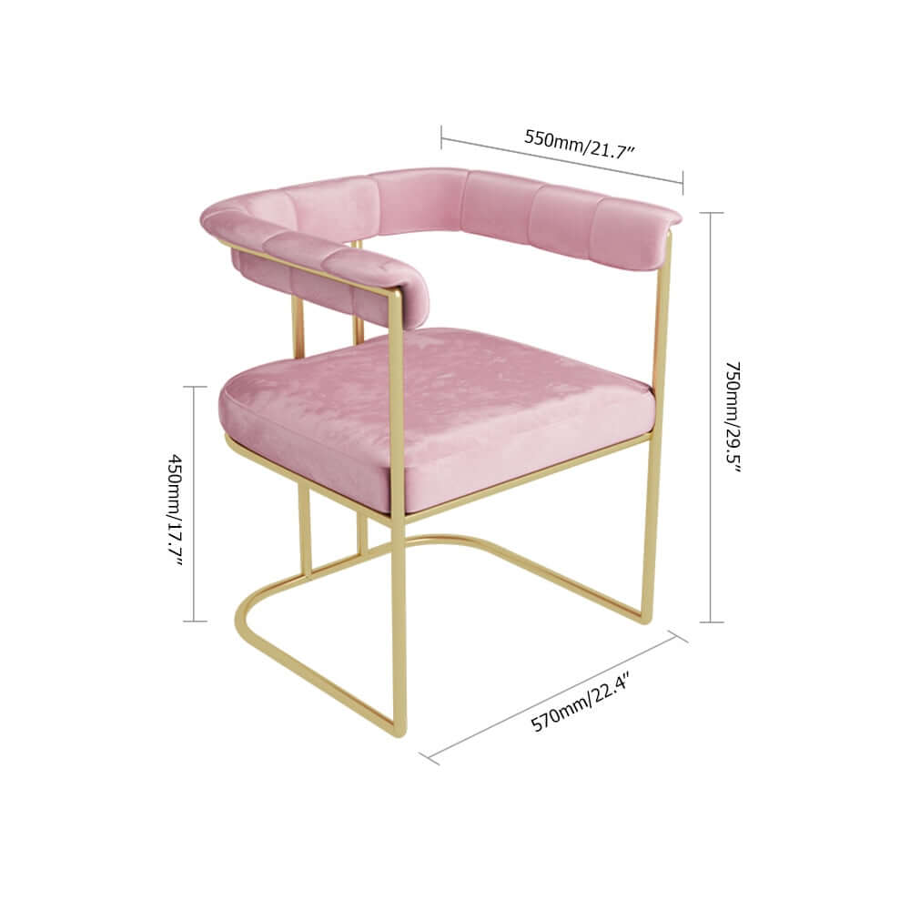 Cozy Pink Velvet Upholstered Armchair Gold Accent Chair for Coordinated Home Furnishings