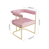 Pink Velvet Upholstered Armchair Gold Accent Chair