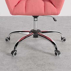 Cotton and linen upholstered office chair with swivel and height adjustable features for comfortable workspaces