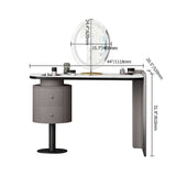 Minimalist Makeup Vanity Set Stone Top Dressing Table and Standing Mirror Included