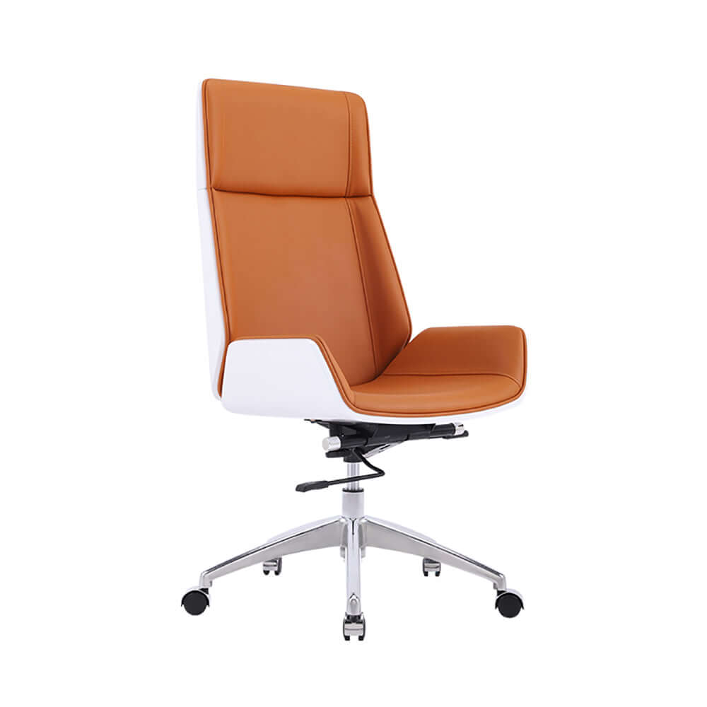 Contemporary Faux Leather Desk Chair with Wheels & Adjustable Height