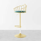 Modern Blue Velvet Counter Height Swivel Bar Stools - Set of 2 Elegant Chairs for Kitchen Island Dining