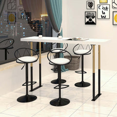 Sleek Black Bar Stool Set of 2 with Adjustable Height and Comfortable Swivel Design