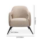 Beige Fabric Armchair with Metal Legs and Open Arms for Modern Home Interiors