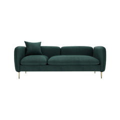 70.9" Modern Green LeathAire 3Seater Sofa - Upholstered with Stainless Steel Base