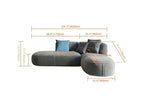 L-Shaped Sectional Corner Modern Modular Sofa with Pillows in Gray - 104.3 inch