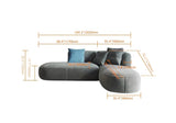 104.3'' LShaped Sectional Corner Modern Modular Sofa with Pillows in Gray