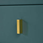 Modern green dressing table set with expandable top and mirror