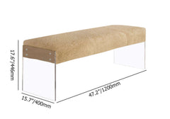 Chic Acrylic Base Bench with Boucle Tufting for Sophisticated Bedroom Interiors