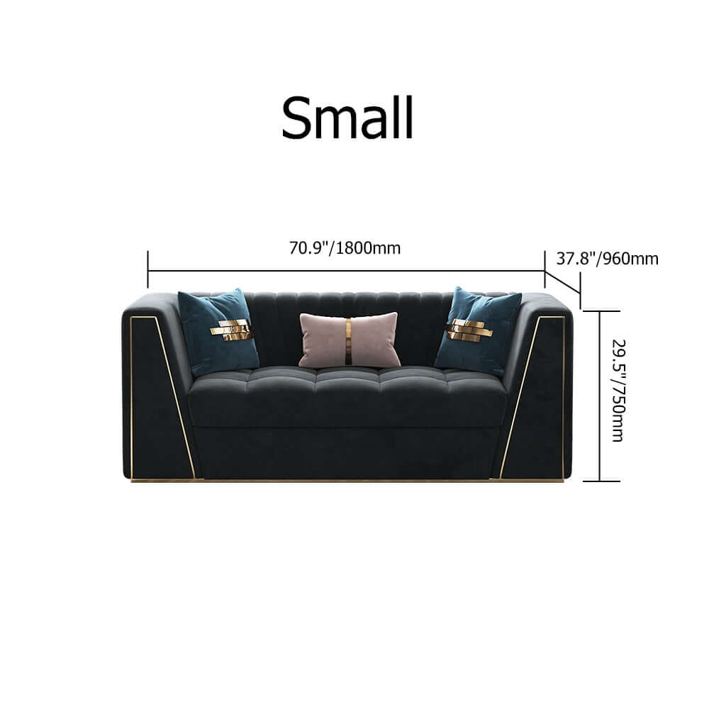 Deep gray tufted upholstery on modern modular floor sofa